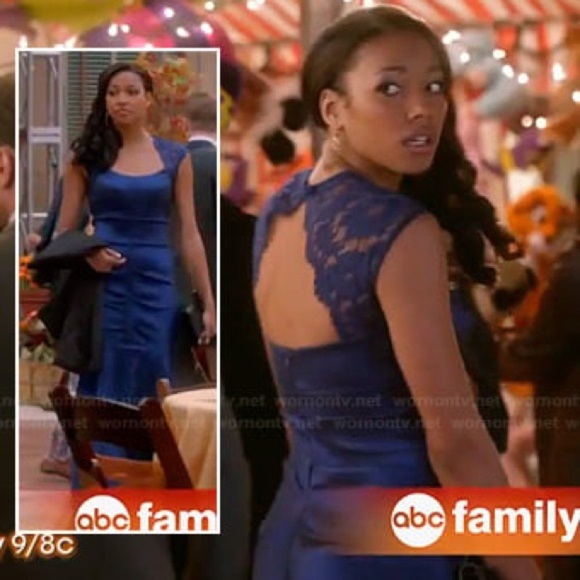 Xscape Cap-Sleeve Lace Ruched Gown Dress Event Evening Royal Blue Women’s Size 8 - Picture 1 of 9